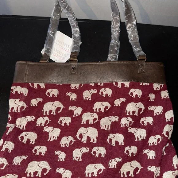 Thirty-One Burgundy and Brown Elephant Tote - Picture 2 of 3